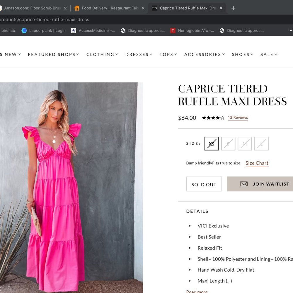 CAPRICE TIERED RUFFLE MAXI DRESS SOLD OUT in all sizes on site Vici.com Picture